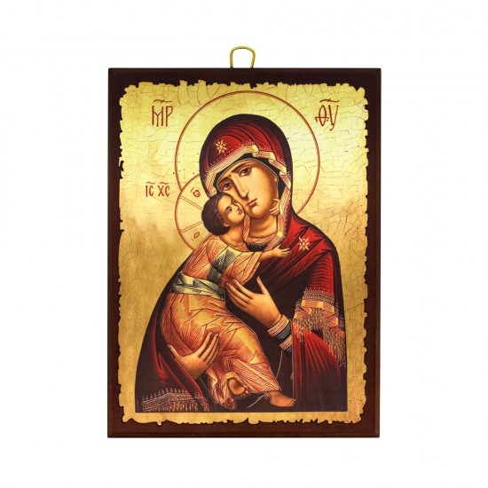 Icoana pe lemn - Maica Domnului din Vladimir 19x26 cm