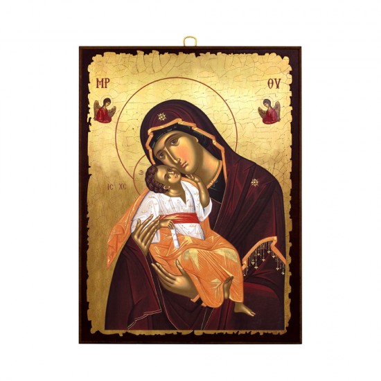 Icoana pe lemn - Maica Domnului Dulcea Sarutare 30x40 cm
