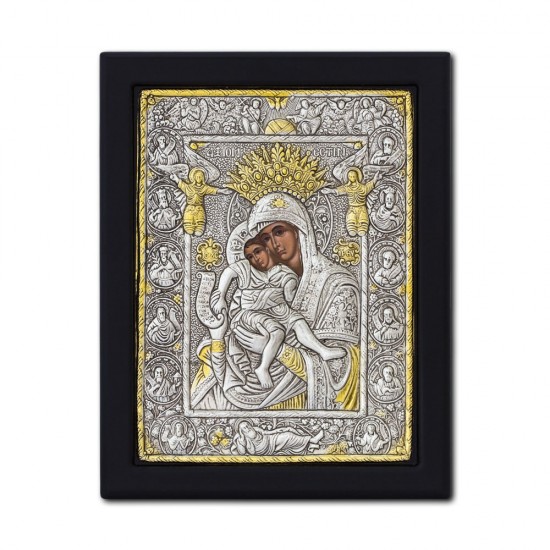 Icoana argintata - Maica Domnului - Cuvine-se cu adevarat 19x26 cm