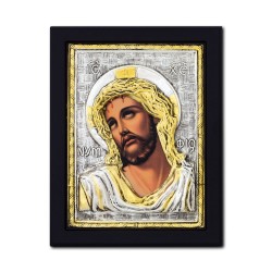 Icoana argintata - Mantuitorul cu Spini - Nimfios 19x26 cm