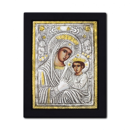 Icoana argintata - Maica Domnului Imparateasa - Anagheni 19x26 cm
