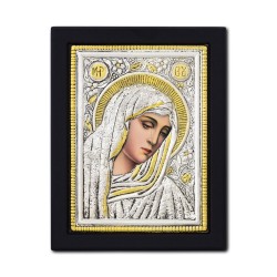 Icoana argintata - Maica Domnului cu lacrimi - Filimeni 19x26 cm