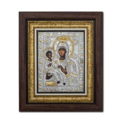 Icoana argintata - Maica Domnului cu 3 Maini - Trihirussa 27x32 cm