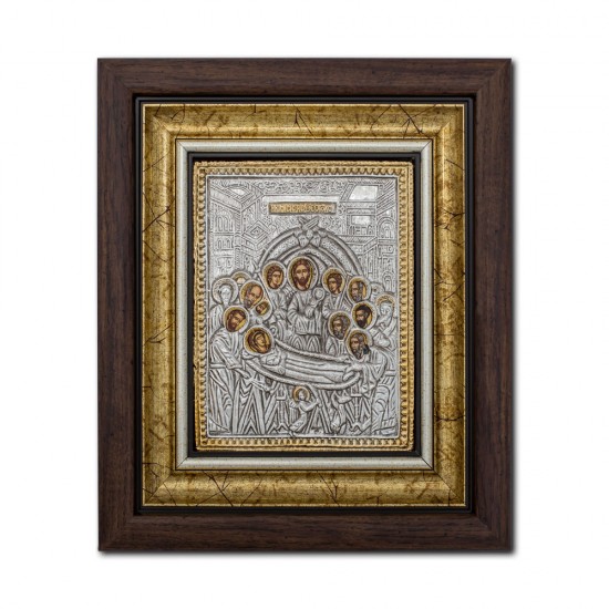 Icoana argintata - Adormirea Maicii Domnului 27x32 cm