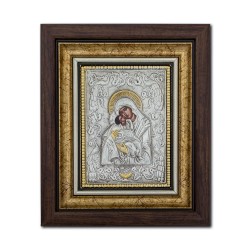 Icoana argintata - Maica Domnului Dulcea Sarutare 27x32 cm