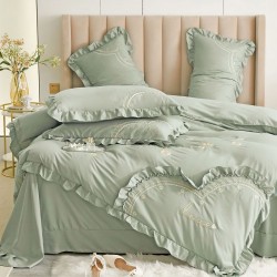 Lenjerie de pat bumbac brodat 4 piese Edaline