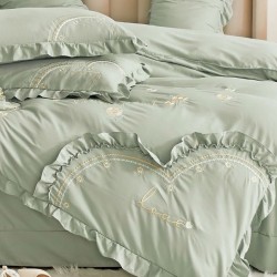 Lenjerie de pat bumbac brodat 4 piese Edaline