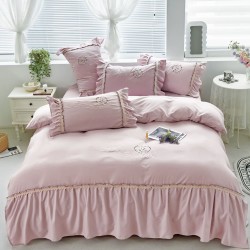 Lenjerie de pat bumbac brodat 4 piese Eliora