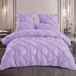 Lenjerie de pat bumbac brodat 6 piese Mauve