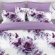 Lenjerie de pat cu elastic 5D bumbac finet 6 piese Purple Roses