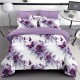 Lenjerie de pat cu elastic 5D bumbac finet 6 piese Purple Roses