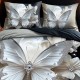 Lenjerie de pat cu elastic 5D bumbac finet 6 piese Silver Butterfly