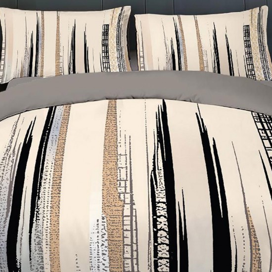 Lenjerie de pat cu elastic 5D bumbac finet 6 piese Abstract