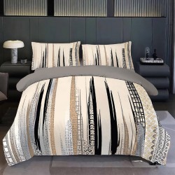 Lenjerie de pat cu elastic 5D bumbac finet 6 piese Abstract