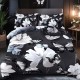 Lenjerie de pat cu elastic 5D bumbac finet 6 piese Dark Floral