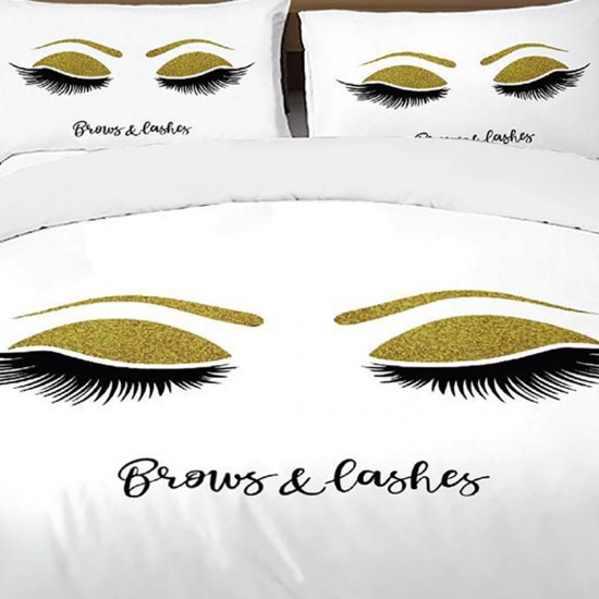 Lenjerie de pat cu elastic 5D bumbac finet 6 piese Lashes