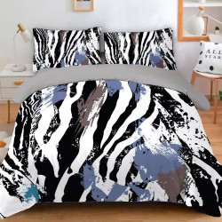 Lenjerie de pat cu elastic 5D bumbac finet 6 piese Zebra