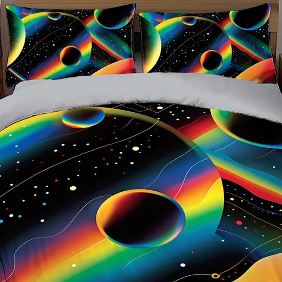 Lenjerie de pat cu elastic 5D bumbac finet 6 piese Galaxy