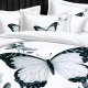 Lenjerie de pat cu elastic 5D bumbac finet 6 piese White Butterfly
