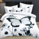 Lenjerie de pat cu elastic 5D bumbac finet 6 piese White Butterfly