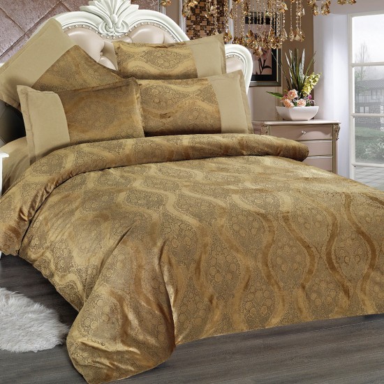 Lenjerie de pat din Catifea 6 Piese Golden