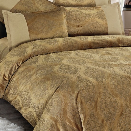 Lenjerie de pat din Catifea 6 Piese Golden