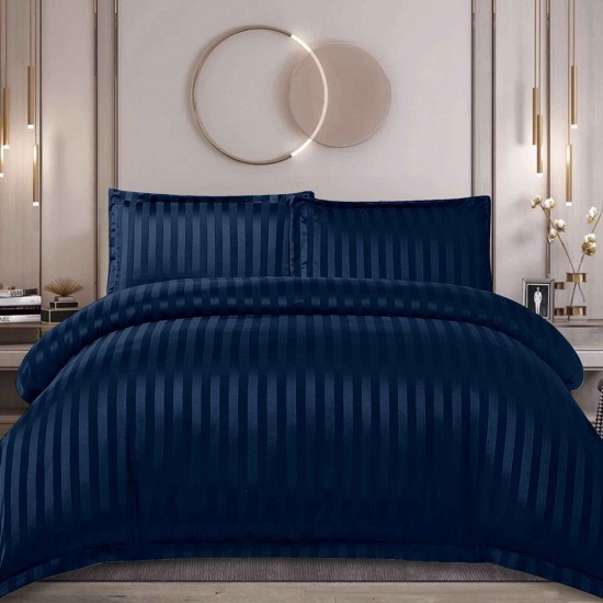 Lenjerie Damasc 4 piese cu Elastic Blue Sea