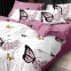 Lenjerie de pat Bumbac Finet 6 Piese Rosa Butterfly