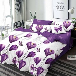 Lenjerie de pat Bumbac Finet 6 Piese Purple Flowers