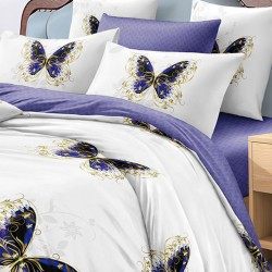 Lenjerie de pat Bumbac Finet 6 Piese Black Butterfly