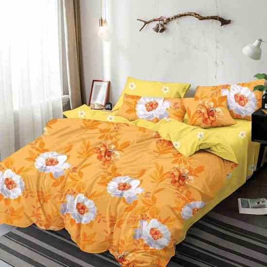 Lenjerie de pat Bumbac Finet 6 Piese White Flowers