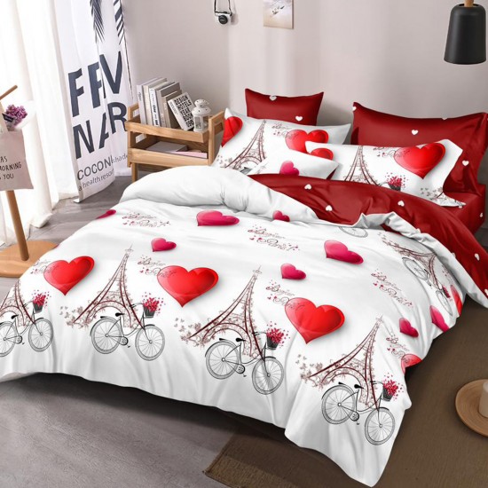 Lenjerie de pat Bumbac Finet 6 Piese Love in Paris