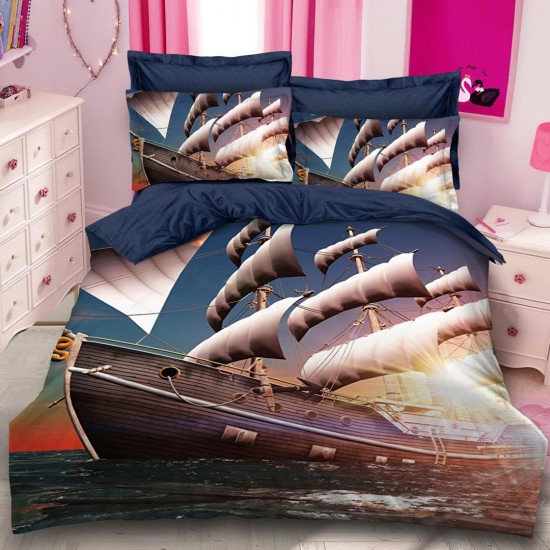 Lenjerie Bumbac Finet 6 Piese Sailing Ship 