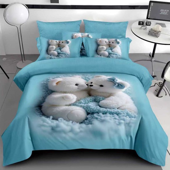 Lenjerie Bumbac Finet 6 Piese Bear Love