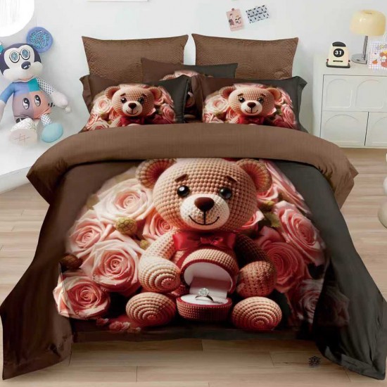 Lenjerie Bumbac Finet 6 Piese Roses Bear