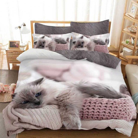 Lenjerie Bumbac Finet 6 Piese Grey Cat