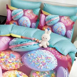 Lenjerie de pat cu elastic 5D bumbac finet 6 piese Macarons Lenjerie de pat cu elastic 5D bumbac finet 6 piese Macarons