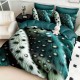 Lenjerie de pat cu elastic 5D bumbac finet 6 piese Green Fur