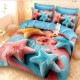 Lenjerie de pat cu elastic 5D bumbac finet 6 piese Star Fish