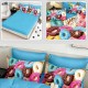 Lenjerie de pat cu elastic 5D bumbac finet 6 piese Donuts