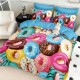 Lenjerie de pat cu elastic 5D bumbac finet 6 piese Donuts