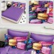 Lenjerie de pat cu elastic 5D bumbac finet 6 piese Sweet Macarons