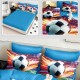 Lenjerie de pat cu elastic 5D bumbac finet 6 piese Football