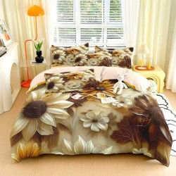 Lenjerie de pat cu elastic 5D bumbac finet 6 piese Camile