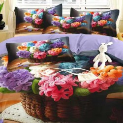 Lenjerie de pat cu elastic 5D bumbac finet 6 piese Softbloom