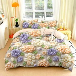 Lenjerie de pat cu elastic 5D bumbac finet 6 piese Spring