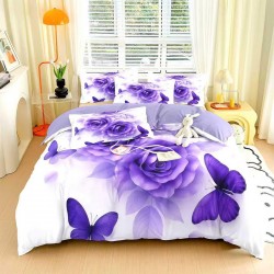 Lenjerie de pat cu elastic 5D bumbac finet 6 piese Bouquet