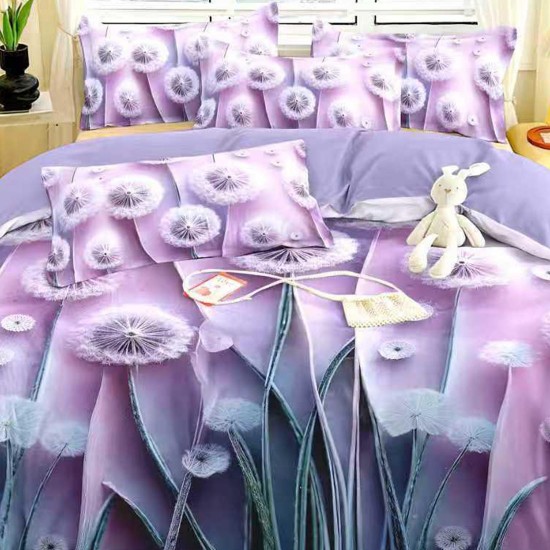Lenjerie de pat cu elastic 5D bumbac finet 6 piese Dahlia