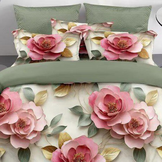 Lenjerie de pat cu elastic 5D bumbac finet 6 piese Jasmine