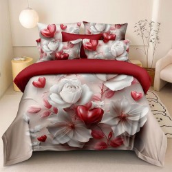 Lenjerie de pat cu elastic 5D bumbac finet 6 piese Petals